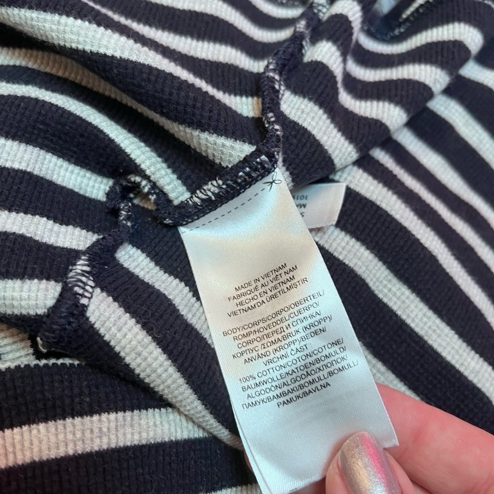 Lauren Ralph Lauren Waffle Knit Cotton Striped Midi Dress Size M - Picture 6 of 6